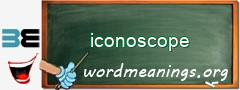 WordMeaning blackboard for iconoscope